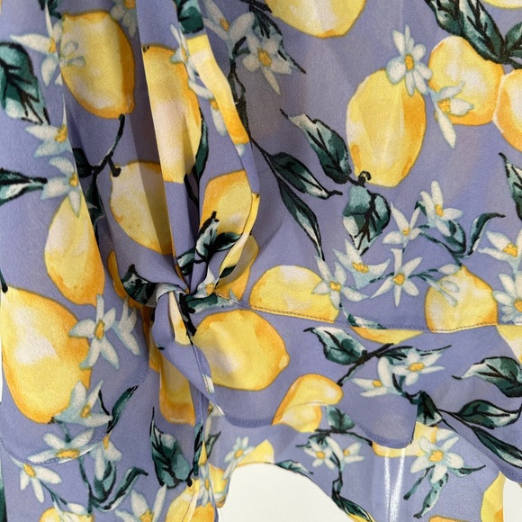 Torrid Lemon Print Sheer Sleeveless Twist Front Top size 1/1X - Picture 10 of 14